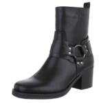 Ital-Design Damen Bikerschuhe Biker Westernstiefelette (87740284) Blockabsatz Stiefeletten in Schwarz