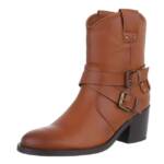 Ital-Design Damen Bikerschuhe Biker Westernstiefelette (87740318) Blockabsatz Stiefeletten in Camel