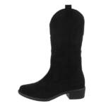 Ital-Design Damen Cowboyboots Western Westernstiefel (85255632) Blockabsatz Flache Stiefel in Schwarz