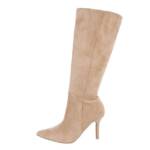 Ital-Design Damen Elegant High-Heel-Stiefel Pfennig-/Stilettoabsatz High-Heel Stiefel in Hellbraun