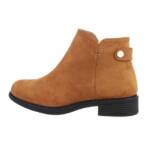 Ital-Design Damen Elegant Stiefelette (71312853) Blockabsatz Flache Stiefeletten in Camel