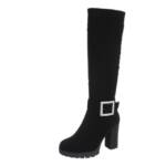 Ital-Design Damen Freizeit High-Heel-Stiefel (87108943) Blockabsatz High-Heel Stiefel in Schwarz