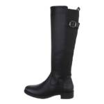 Ital-Design Damen Freizeit Stiefel (85080929) Blockabsatz Flache Stiefel in Schwarz