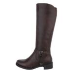 Ital-Design Damen Freizeit Stiefel (85757822) Blockabsatz Flache Stiefel in Braun