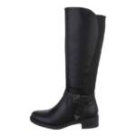 Ital-Design Damen Freizeit Stiefel (85757828) Blockabsatz Flache Stiefel in Schwarz