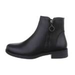 Ital-Design Damen Freizeit Stiefelette (84206540) Blockabsatz Flache Stiefeletten in Schwarz