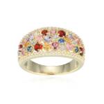 J Classics Silberring Multicolor Edelstein Ring aus vergoldetem Silber, 1,265 ct (1-tlg)