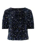 JDY Kurzarmbluse - Kurzarmshirt - Paillettenshirt - Bluse - PCKAM SS TOP BC