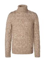 JOOP! Herren Rollkragenpullover beige Microfaser unifarben