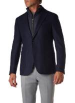 JOOP! Herren Sakko blau Wolle gemustert Slim Fit