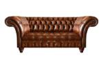 JVmoebel 3-Sitzer Edle Chesterfield Couchen Braune Wohnzimmer Kunstleder Sitzcouch, 1 Teile, Made in Europa