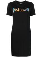 Just Cavalli T-Shirtkleid mit Logo-Print - Schwarz