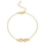 KARMA Fußkette Fußkettchen Infinity silber, gold od. Rosé Metall Fußschmuck Fusskette (Damenschmuck), Geschenk für Sie Unendlichkeitszeichen