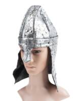 Kostümzubehör Helm Römer Stoff silber