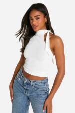 Kurzärmliges One-Shoulder Top - White - 36, White