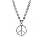 Kuzzoi Halsketten - Halskette KUZZOI Halskette Männerkette Peace Oxidi - Gr. unisize - in Silber - für Damen