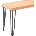 LAMO Manufaktur Sitzbank Esszimmer Holzbank Küchenbank 30x100x47 cm, Möbelfüße Creative Rohstahl mit Klarlack / Natur, LSB-01-A-002-100-0000Cr