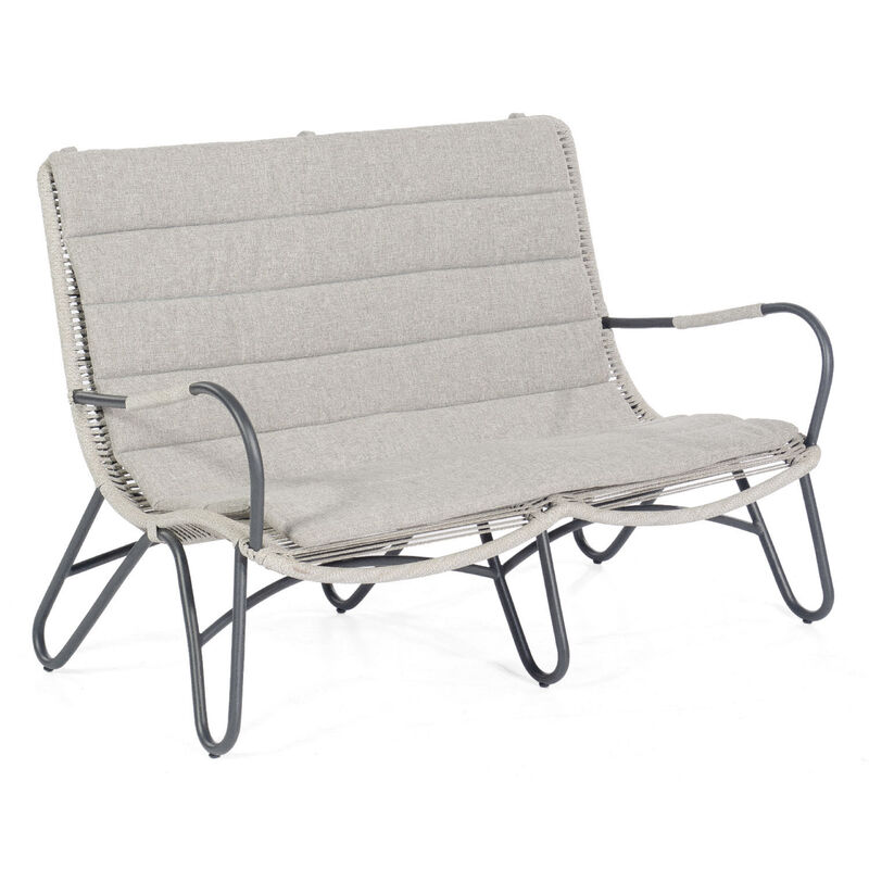 Loungesofa Charité Alu/Polyrope silbergrau Relaxsessel Garten-Sofa - Sonnenpartner