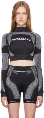 MISBHV Black Cropped Long Sleeve Sport Top