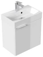 Magnolia Home Waschtisch Gäste WC Badmöbel Kubus Slimline 50cm SoftClose weiß hochglanz