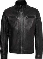 Milestone Herren Lederjacke Schwarz Echtleder Umlegekragen G... 26