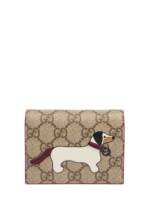 Mini Gg Canvas Wallet W/ Dog Detail