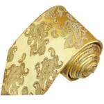 Paul Malone Krawatte Herren Seidenkrawatte eleganter Schlips modern paisley 100% Seide Breit (8cm), gold 354