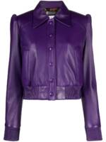 Philipp Plein Bomberjacke aus Leder - Violett