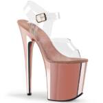 Pleaser FLAMINGO-808 Pleaser High-Heels Plateau Sandaletten transparent rosego High-Heel-Stiefel