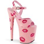 Pleaser FLAMINGO-809KISSES Pleaser High-Heels Sandaletten rundum Lippenabdrück High-Heel-Stiefel