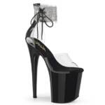 Pleaser FLAMINGO-824RS Pleaser High Heel Plateau Sandaletten Strass Manschette High-Heel-Stiefel