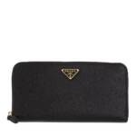 Prada Portemonnaie - Classic Zip Wallet Saffiano Logo Triangolo - Gr. unisize - in Schwarz - für Damen