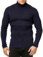 RedBridge Strickpullover Red Bridge Herren Strickpullover Rollkragen- Pullover Slim Fit