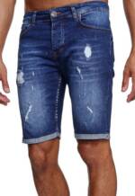 Reslad Jeansshorts Reslad Jeans Shorts Herren Kurze Hosen Sommer l Used Look Destroyed Destroyed Jeansbermudas Stretch Jeans-Hose