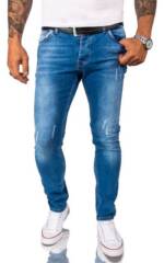 Rock Creek Slim-fit-Jeans Herren Jeans Stonewashed Blau RC-2163