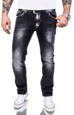 Rock Creek Slim-fit-Jeans Herren Jeans Stonewashed Dunkelgrau RC-2143