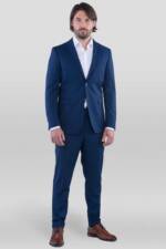 SANDER STELLAN Anzug Herren Business Anzug Slim Fit in Blau (Anzug Set, 2-tlg., Sakko und Hose) festlich, elegant