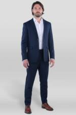 SANDER STELLAN Anzug Herren Business Anzug Slim Fit in Blau (Anzug Set, 2-tlg., Sakko und Hose) festlich, elegant, modern