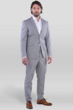 SANDER STELLAN Anzug Herren Business Anzug Slim Fit in Grau 2-teilig (Anzug Set, 2-tlg., Sakko und Hose) festlich, elegant, modern