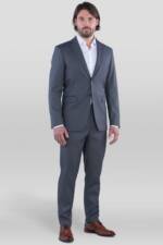 SANDER STELLAN Anzug Herren Business Anzug in Grau Slim Fit (Anzug Set, 2-tlg., Sakko und Hose) festlich, elegant