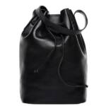 SID & VAIN Beuteltasche echt Leder Bucket-drawstring groß schwarz, Hobo Bag Echtleder für Damen, Schnürbeutel, Crossbody Bag schwarz