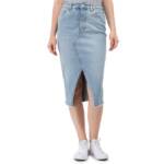 SUBLEVEL Jeansrock Damen Rock langer Schnitt Denim Stretch