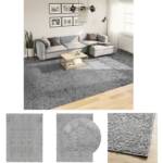 Shaggy-Teppich pamplona Hochflor Modern Grau 300x400 cm - Teppiche - Grau - The Living Store