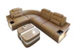 Sofa Dreams Ecksofa Ledersofa Elena Mini L Form, Designersofa, Sofa mit Licht und USB