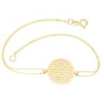 Stella-Jewellery Goldarmband Damen Armband 585er Gelbgold Platte Rund Zirkonia (inkl. Etui, 1-tlg), Armkette, Goldarmband