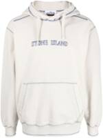 Stone Island Hoodie mit Logo-Stickerei - Nude