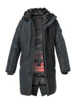 Strellson Herren Parka schwarz Mikrofaser unifarben