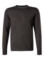 Strellson Herren Pullover braun Merinowolle unifarben