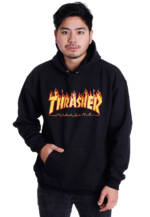 Thrasher - Thrasher Flame - Hoodie - Schwarz - S - 90% Baumwolle, 10% Polyester,Schweiß