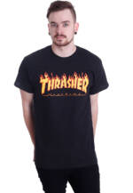 Thrasher - Thrasher Flame - T-Shirt - Schwarz - S - 100% Baumwolle,Jersey